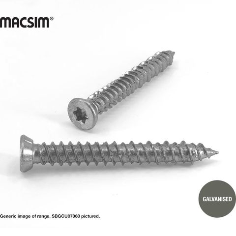 MASONRY SCREW ANCHOR COUNTERSUNK U/C GAL 7.5 X 80
